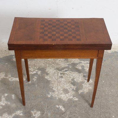 Lot 334 - Continental Inlaid Mahogany Fold-Over Games Table