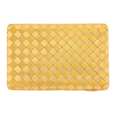 Lot 30 - Cartier Paris Two-Color Gold Basketwoven Cigarette Case, France
