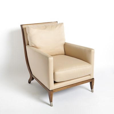 Lot 201 - William Switzer & Associates Art Deco Style Leather Upholstered Mahogany Armchair