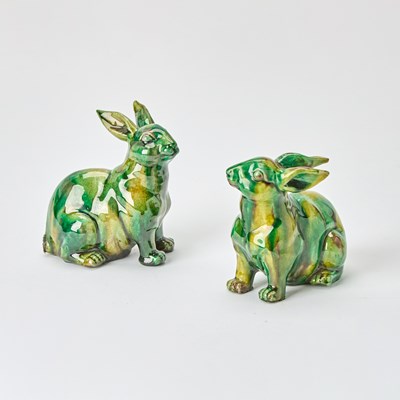 Lot 200 - Pair of Chinese Glazed Rabbit