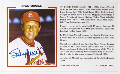 Lot 193 - Stan Musial signed postcard