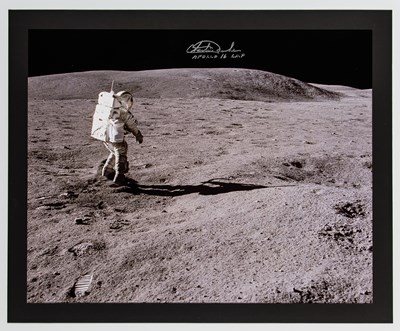 Lot 325 - Charlie Duke Apollo 16 signed photograph on the Moon