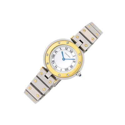 Lot 1233 - Cartier Stainless Steel and Gold 'Santos Vendome' Wristwatch