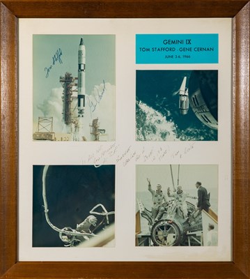 Lot 330 - Gemini IX photograph presentation signed by Tom Stafford and Gene Cernan