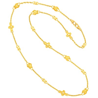 Lot 83 - Attributed to Denise Roberge Long Gold and Diamond Chain Necklace