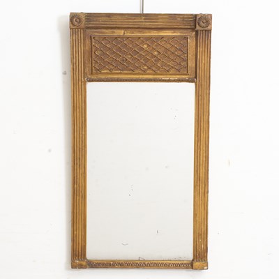 Lot 239 - Federal Style Gilded Wood and Composition Mirror with Reeded Supports
