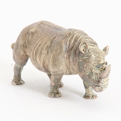 Lot 245 - Weighted English Silver Rhino