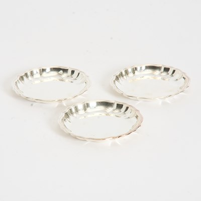 Lot 254 - Set of Three Danish Silver Nut Dishes