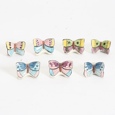 Lot 260 - Set of Seven Ceramic Butterfly Form Place Card Holders