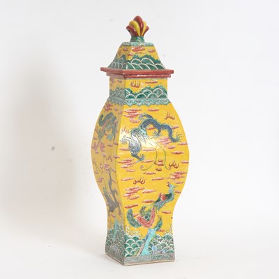 Lot 270 - Chinese Yellow Lidded Vase