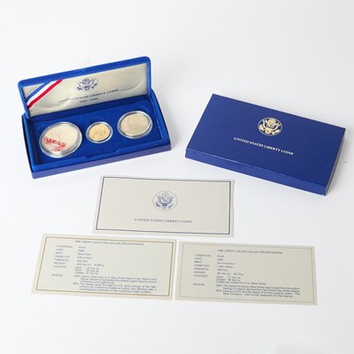 Lot 69 - United States. 1986 Statue of Liberty Three-Coin Commemorative Coin Proof Set. OGP