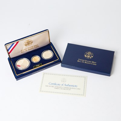 Lot 73 - United States. 1993 Bill of Rights Three-Coin Commemorative Proof Set. OGP.