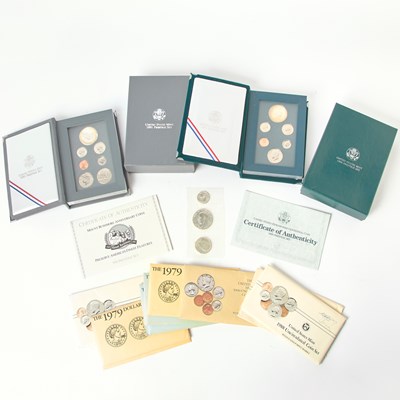 Lot 75 - United States. Group of Prestige, Silver, and Copper-Nickel Clad Proof and Uncirculated Sets. OGP.
