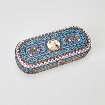 Lot 43 - Russian Style Silver and Cloisonné Enamel Covered Box