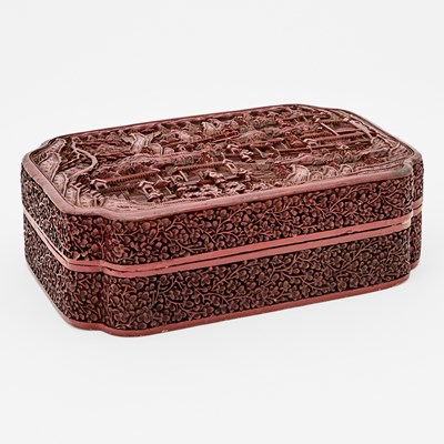 Lot 138 - A Chinese Carved Cinnabar Lacquer Box