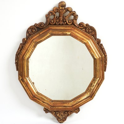 Lot 224 - Regency Style Dodecagonal Gilt Wood and Composition Mirror