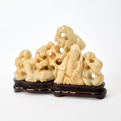 Lot 525 - A Chinese Jade Brush Stand