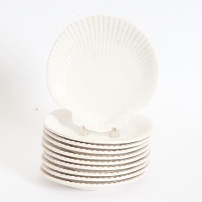 Lot 350 - Set of Ten Shell Form Ceramic Plates