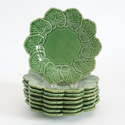 Lot 352 - Set of Seven Leaf Form Ceramic Plates