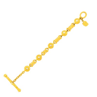 Lot 84 - Denise Roberge High Karat Gold and Diamond Bracelet with Toggle Clasp