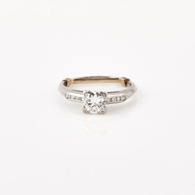 Lot 51 - Diamond Engagement Ring, center stone about 0.70 ct., Platinum 2 dwt.