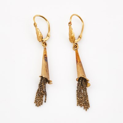 Lot 58 - Two Gold Earrings, 18K 2 dwt.