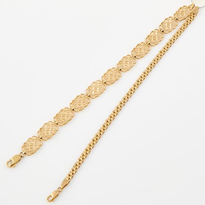 Lot 63 - Two Gold Flexible Bracelets, 14K 8 dwt.