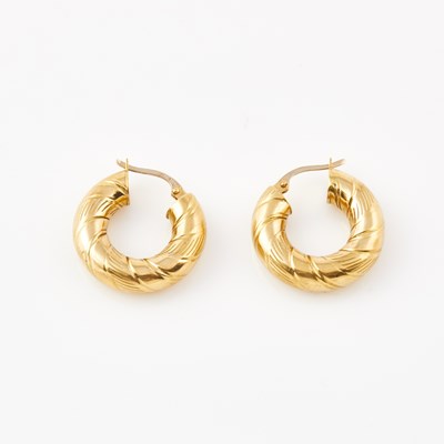 Lot 64 - Two Gold Earrings, 18K 3 dwt.