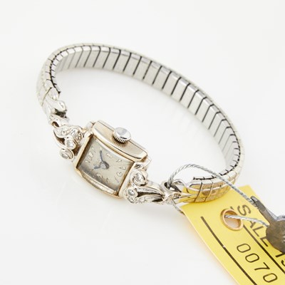 Lot 70 - Ladys Diamond Wrist Watch, 10 diamonds, 17 Jewels, Bulova, 14K