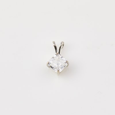 Lot 71 - Diamond Solitaire Pendant about 1.71 cts. with copy of GIA Report #15609840, Silver