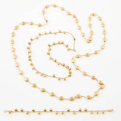 Lot 78 - Two Gold Necklaces and Flexible Bracelet, 18K 37 dwt., bears signature Marco Bicego