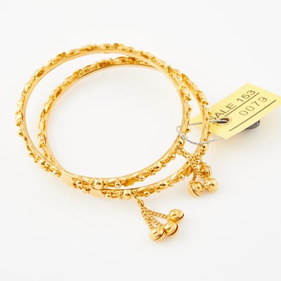Lot 79 - Two Gold Rigid Bracelets, 22K 26 dwt.