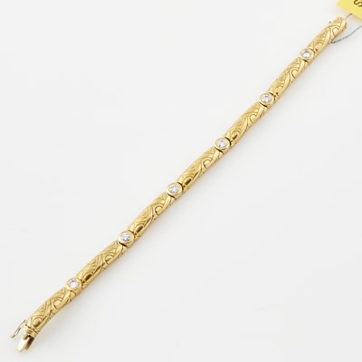Lot 80 - Diamond Flexible Bracelet, 6 diamonds about 1.20 cts., 18K 25 dwt.