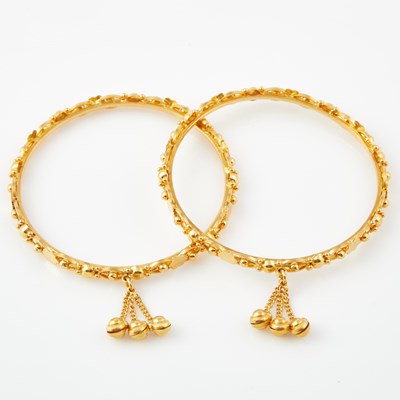Lot 88 - Two Gold Rigid Bracelets, 22K 26 dwt.
