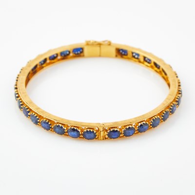 Lot 94 - Gold and Stone Rigid Bracelet, 22K 16 dwt. all