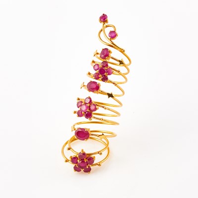 Lot 98 - Gold and Stone Ring, 22K 9 dwt. all