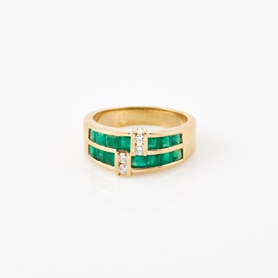 Lot 109 - Diamond and Stone Ring, 4 diamonds, 14K 3 dwt. all