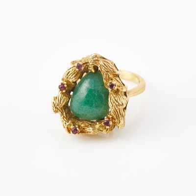 Lot 118 - Gold and Stone Ring, 18K 9 dwt. all