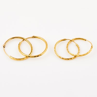Lot 124 - Four Gold Earrings, 21K 4 dwt.