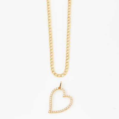 Lot 131 - Gold and Stone Pendant and Neck Chain, 14K 1 dwt. and 10K 2 dwt. all