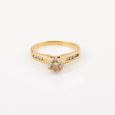 Lot 132 - Diamond Engagement Ring, center stone about 0.95 ct., 10K 2 dwt., stone damaged