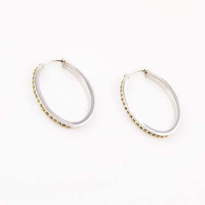 Lot 133 - Two Gold and Stone Earrings, 14K 1 dwt. all, damaged