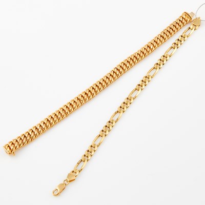 Lot 201 - Two Gold Flexible Bracelets, 14K 22 dwt.