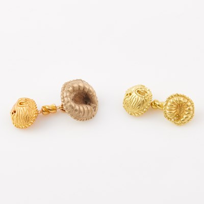 Lot 218 - Two Gold Cuff Links, 18K 16 dwt.