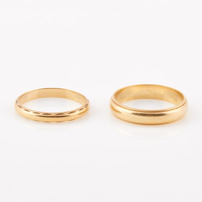 Lot 231 - Two Gold Wedding Rings, 14K 6 dwt.