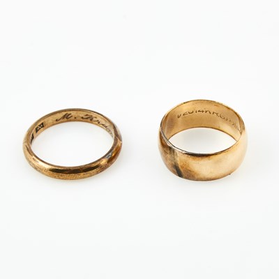 Lot 234 - Gold Wedding Ring, Less Than 10K 2 dwt. and Metal Ring, damaged