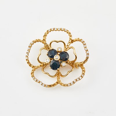 Lot 238 - Diamond and Stone Pin, 14K 5 dwt. all