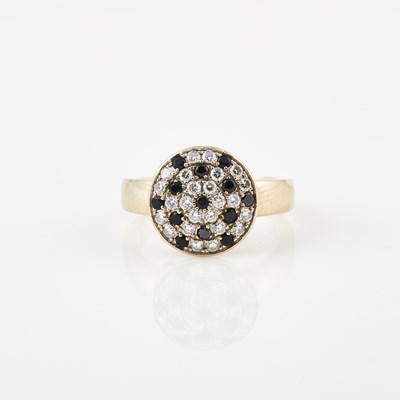Lot 257 - Diamond and Stone Ring, 24 diamonds about 0.50 ct., 18K 7 dwt. all, stone damaged