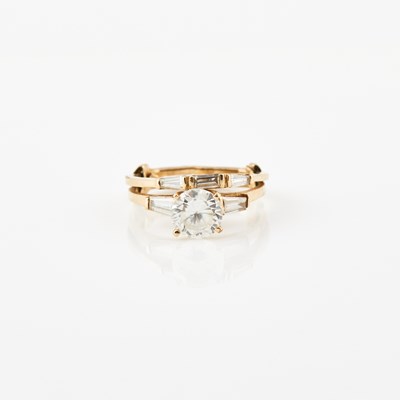 Lot 273 - Two Gold and Stone Rings, 14K 3 dwt. all