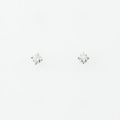 Lot 284 - Two Diamond Earrings about 1.10 cts., 14K 1 dwt.